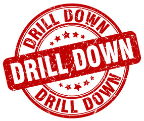 drill down red grunge stamp