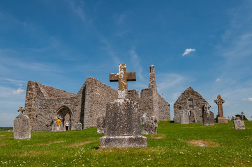 Rovine monastiche di Clonmacnoise. Uno dei principali centri religiosi e culturali in Europa,...