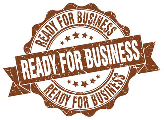 ready for business stamp. sign. seal