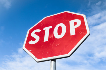 Stop road sign