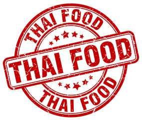 thai food red grunge round vintage rubber stamp