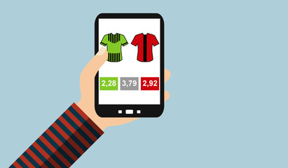 Sportwetten oder Fußball Wette mit dem Smartphone