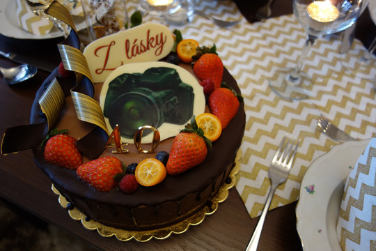 Birthday cake on the table, Jubilee 40 years
