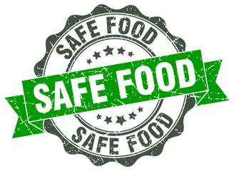 safe food stamp. sign. seal