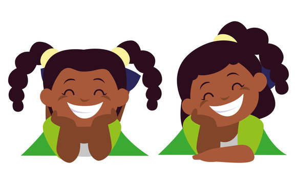 happy little black girls characters