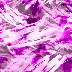 Seamless watercolor vintage pattern - lilac branch, hydrangea, flower.splash of abstract paint, fashionable art background, shawl. lilac branch, hydrangea, flowers, leaves. Abstract splash pink,purple