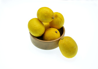 fresh lemons isolated on white background