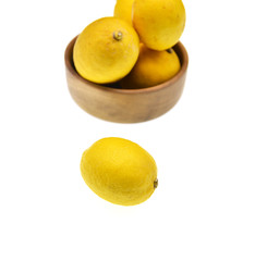 fresh lemons isolated on white background