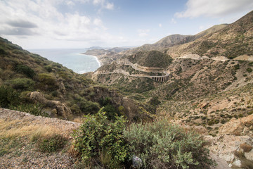 Fototapeta na wymiar Scenery in Cabo de Gata natural park Almeria Andalusia Spain