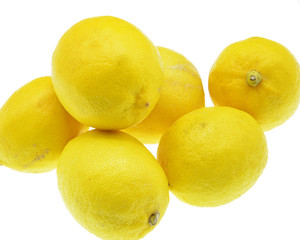 fresh lemons isolated on white background