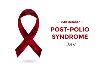 Post-polio Syndrome Awareness Day low poly ribbon.