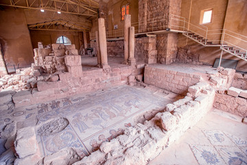 Ancient ruins of an ancient church with an incredible mosaic in Madaba Archaeological Park