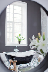 black and white bathroom