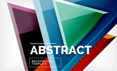 Flying triangles compostion geometric background