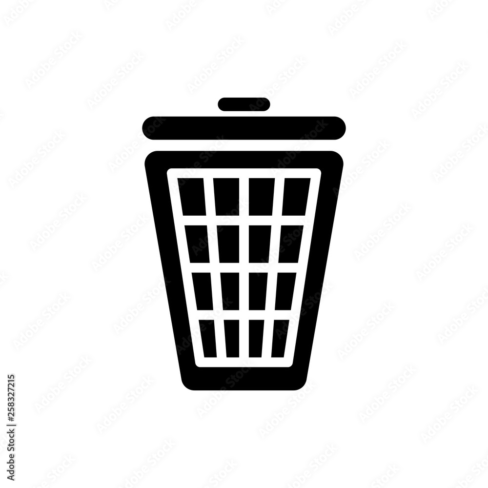 Poster vector image of a flat trash can icon. isolated trash can on white background