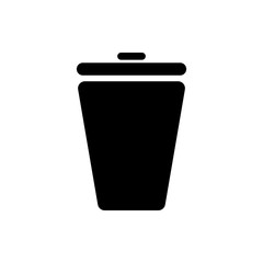 Vector image of a flat trash can icon. Isolated trash can on white background