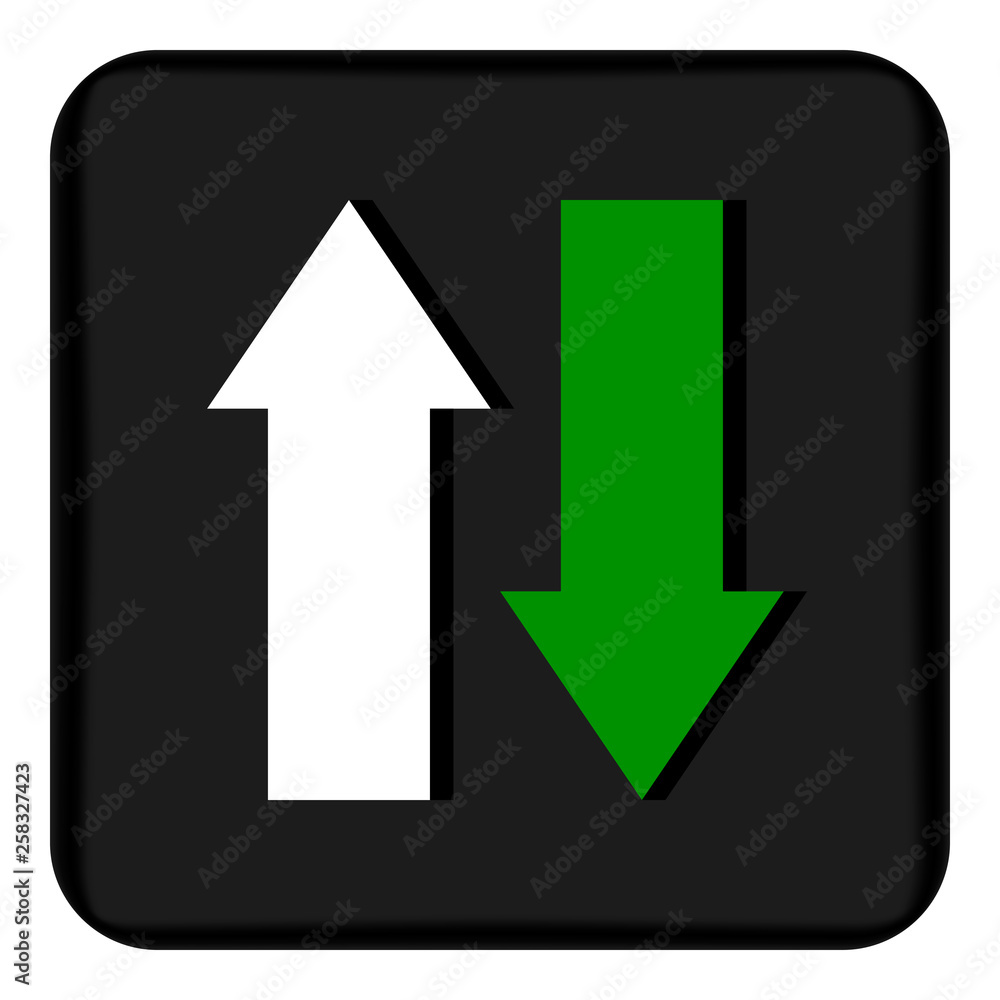 Poster vector image of a flat icon with arrows of white and green in opposite directions. design icons for 