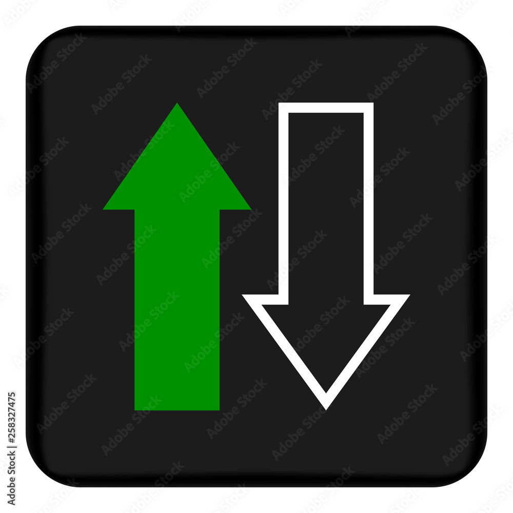 Poster vector image of a flat icon with arrows of white and green in opposite directions. design icons for 