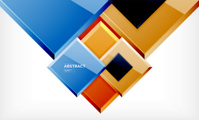 Square abstract background, glossy geometric design