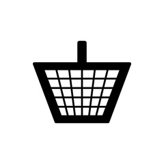 Vector image of a flat basket icon for shopping for goods. Design a flat shopping cart icon.