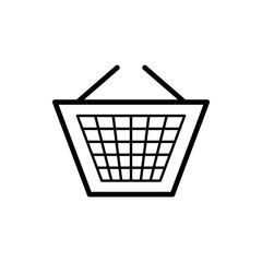 Vector image of a flat basket icon for shopping for goods. Design a flat shopping cart icon.