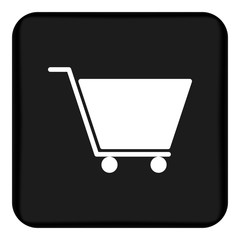 Vector image of a flat carriage icon for shopping for goods. Design a flat cart icon for shopping. Button with shopping carts