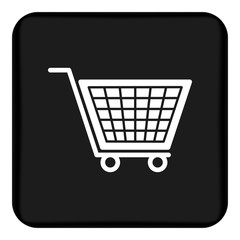Vector image of a flat carriage icon for shopping for goods. Design a flat cart icon for shopping. Button with shopping carts