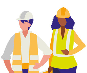 couple of builders working