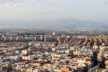 View of the city from the highest point in Spain, the city of Alicante.