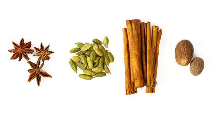 spices isolated on white background