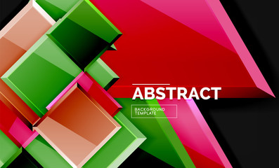 Glossy squares and triangles geometric backgrounds