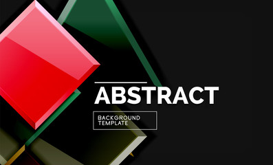 Glossy squares and triangles geometric backgrounds