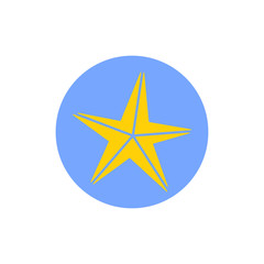 Star, logo, icon. Yellow star. Vector illustration. EPS 10.