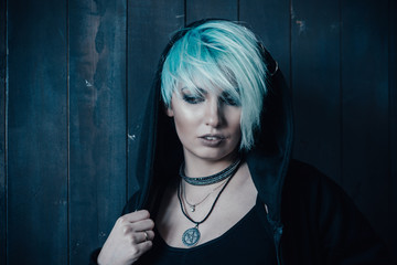 mystical girl in the studio