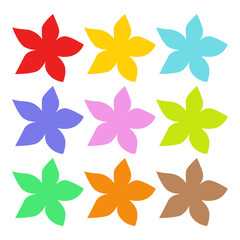 Flowers. Colorful flowers. Set of flower. Vector illustration. EPS 10.
