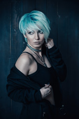 Naklejka premium mystical girl in the studio