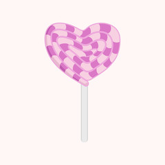 Heart shaped lollipop. Candy. Vector illustration. EPS 10.