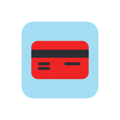 Credit card. Red bank card. Logo credit card . Vector illustration. EPS 10.
