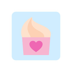 Cream cakes. Cream cakes logo, icon. White background. Heart. Symbol valentine's day and love. Vector illustration. EPS 10
