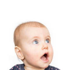 baby blue eyes looking up