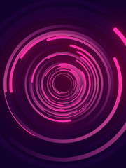 Abstract 3d rendering composition of pink colored circles. Computer generated geometric pattern