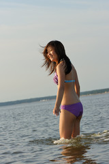 Fototapeta na wymiar Asian girl in bikini