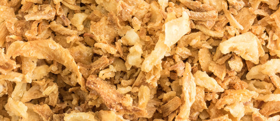 Panoramic Crunchy fried onion background