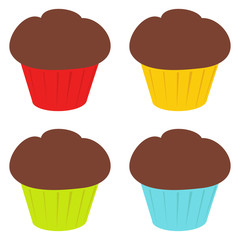 Cakes. Icon cakes. Set of cakes. Vector illustration. EPS 10.