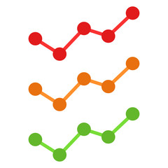 Diagram. Infographic. Red, orange and green color diagram. Schema. Vector illustration. EPS 10.