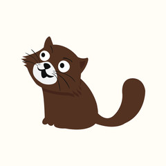 Cat. Animal. Brown cat. Vector illustration. EPS 10.