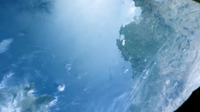 Earth seen from space. Tunisia and Mediterranean Sea. Nasa Public Domain Imagery