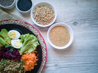 Healthy food - Soy with salad