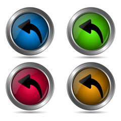 Back icon. Set of round color icons.