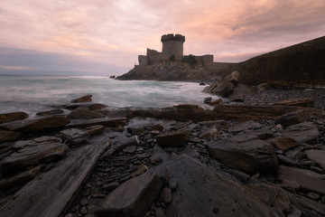 Little castle surronded by the brave Atlantic Ocean at Sokoa (Socoa) in the Donibane Lohitzune bay (Saint Jean de Luz) at the Basque Country.